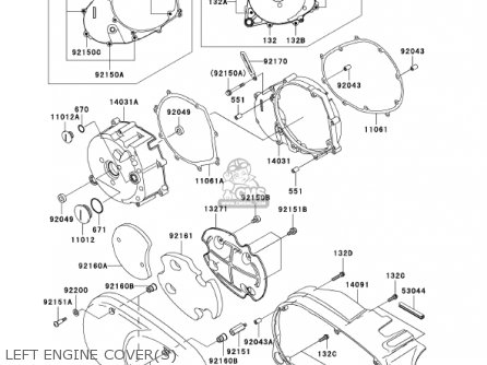 LEFT ENGINE COVER(S) - VN1500R2 VULCAN 1500 DRIFTER 2002 USA CALIFORNIA CANADA
