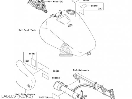 LABELS (R1/R2) - VN1500R2 VULCAN 1500 DRIFTER 2002 USA CALIFORNIA CANADA