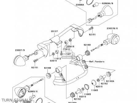 TURN SIGNALS - VN1500R2 VULCAN 1500 DRIFTER 2002 USA CALIFORNIA CANADA