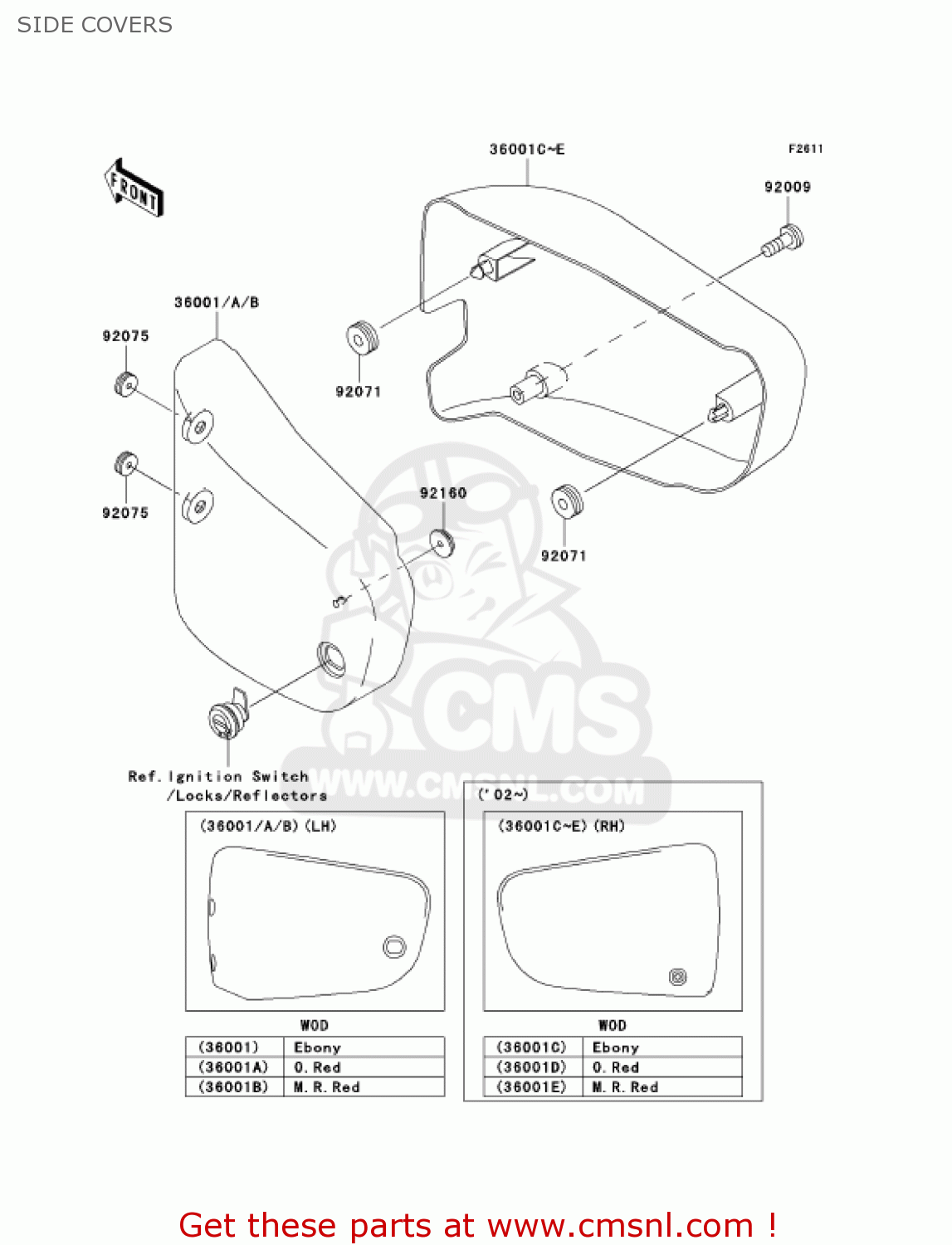 SIDE COVERS VN1500R3 VULCAN 1500 DRIFTER 2003 USA CALIFORNIA CANADA