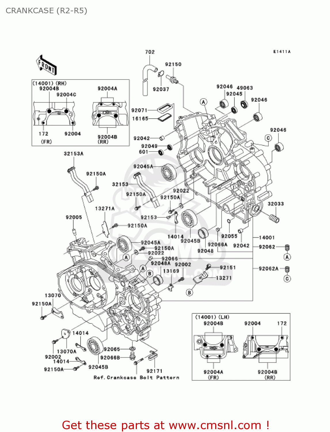 CRANKCASE (R2-R5) VN1500R3 VULCAN 1500 DRIFTER 2003 USA CALIFORNIA CANADA