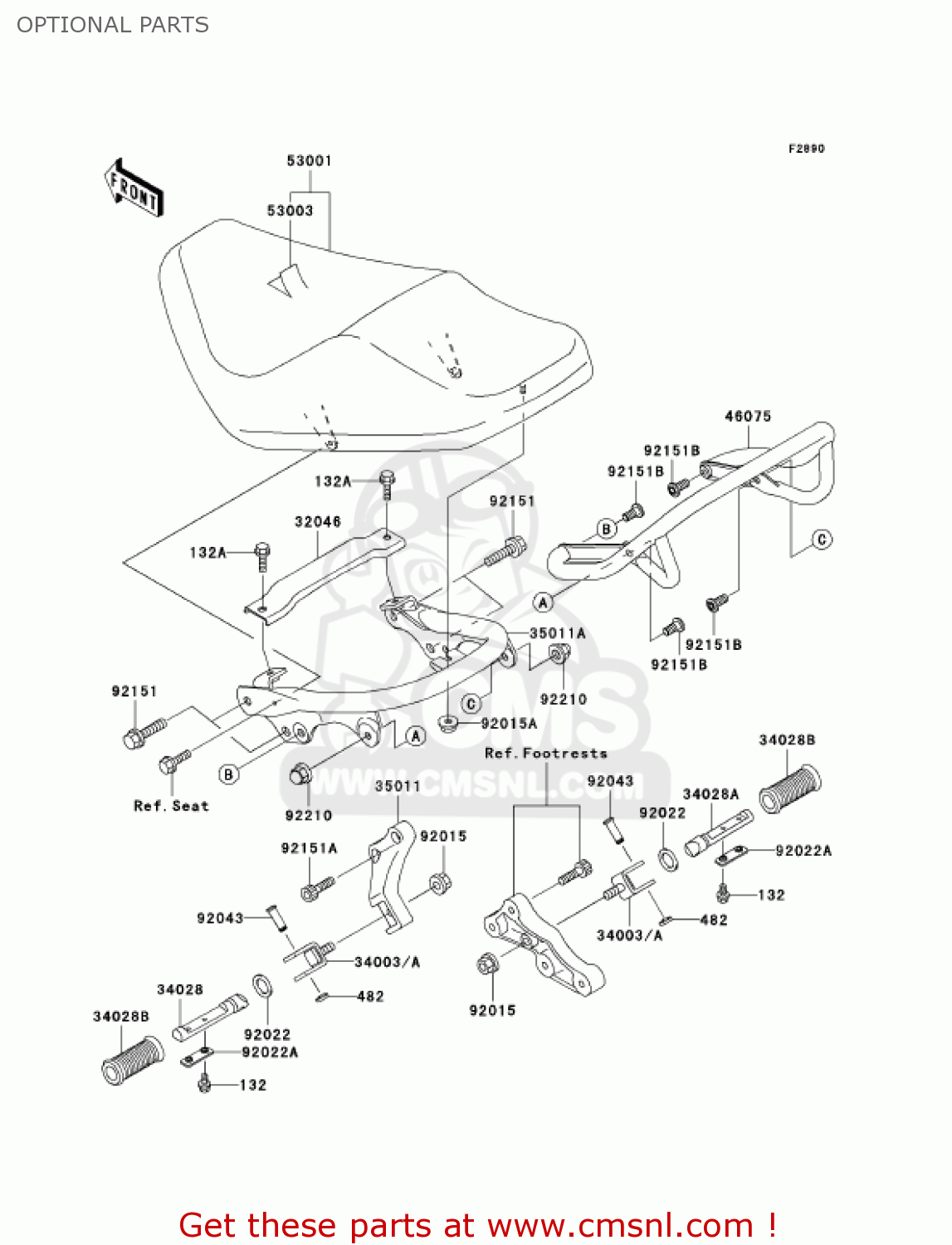 OPTIONAL PARTS VN1500R3 VULCAN 1500 DRIFTER 2003 USA CALIFORNIA CANADA