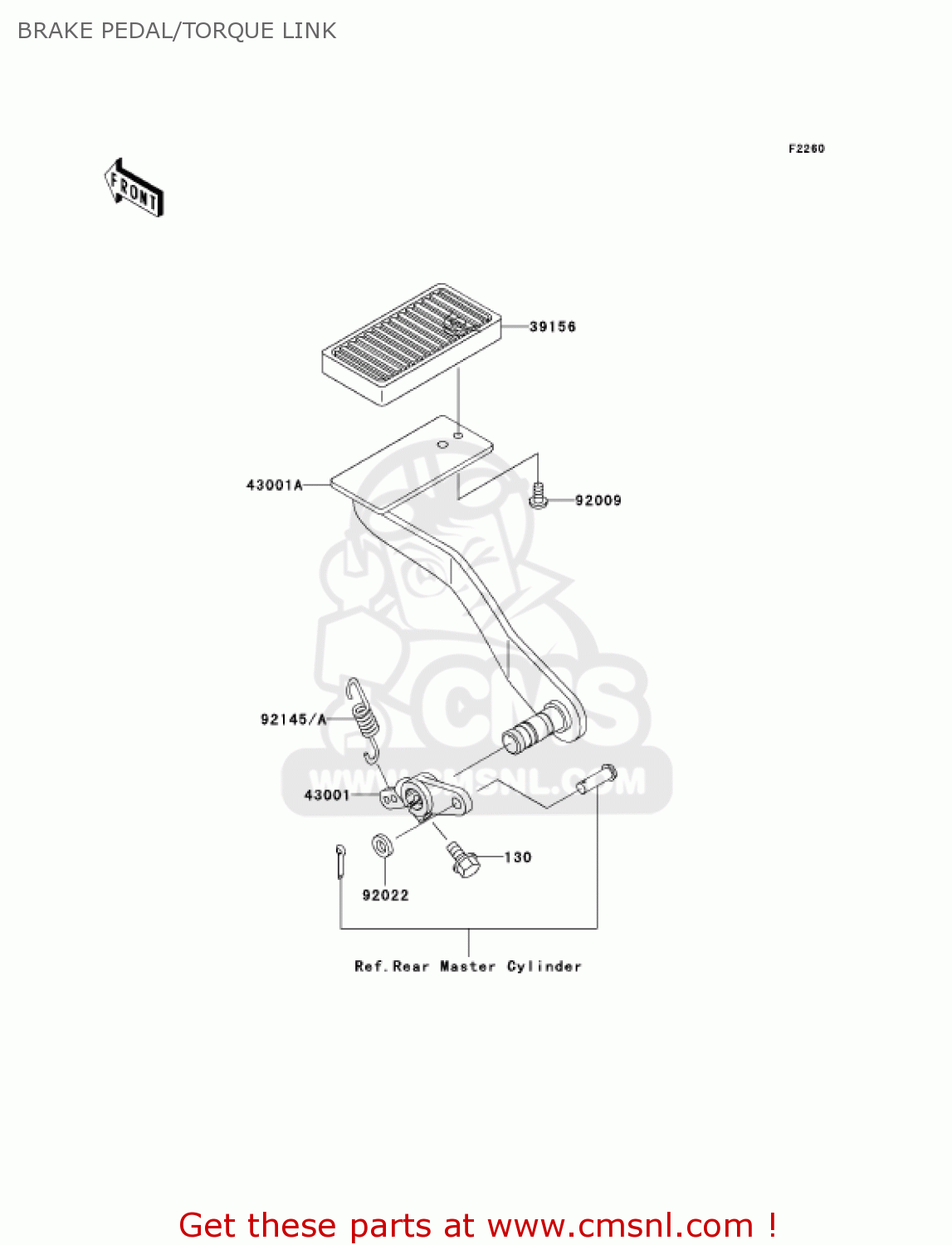 BRAKE PEDAL/TORQUE LINK VN1500R3 VULCAN 1500 DRIFTER 2003 USA CALIFORNIA CANADA