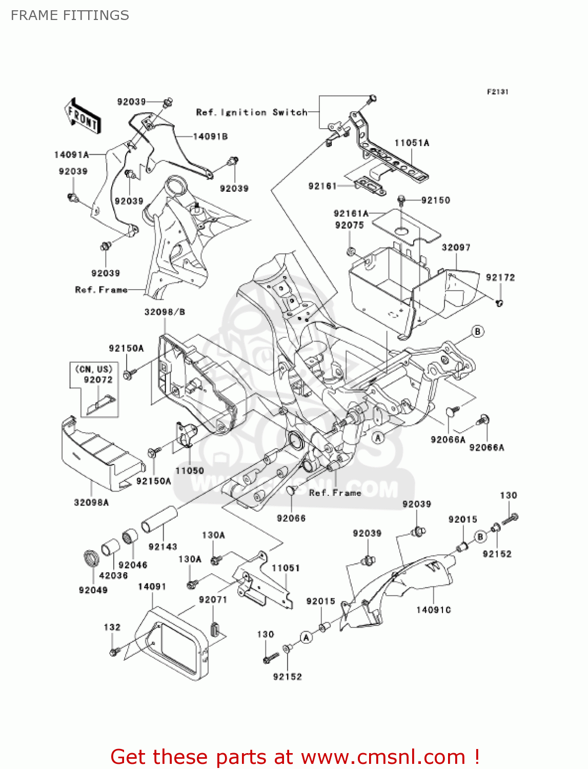 FRAME FITTINGS VN1500R3 VULCAN 1500 DRIFTER 2003 USA CALIFORNIA CANADA