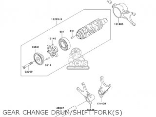 GEAR CHANGE DRUM/SHIFT FORK(S) - VN1500R3 VULCAN 1500 DRIFTER 2003 USA CALIFORNIA CANADA
