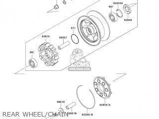 REAR WHEEL/CHAIN - VN1500R3 VULCAN 1500 DRIFTER 2003 USA CALIFORNIA CANADA