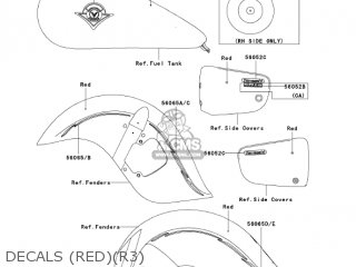 DECALS (RED)(R3) - VN1500R3 VULCAN 1500 DRIFTER 2003 USA CALIFORNIA CANADA