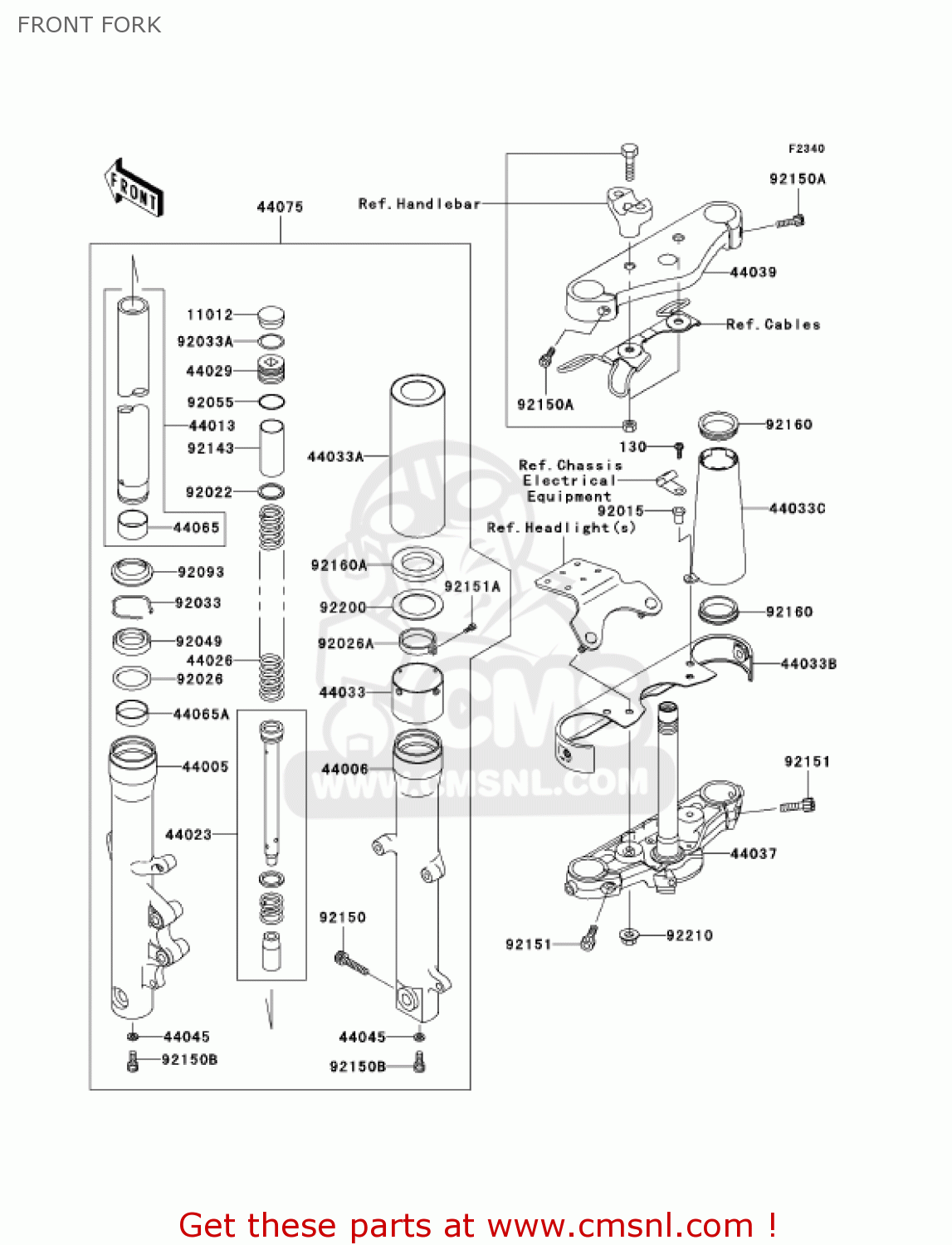 FRONT FORK VN1500R4 VULCAN 1500 DRIFTER 2004 USA CALIFORNIA