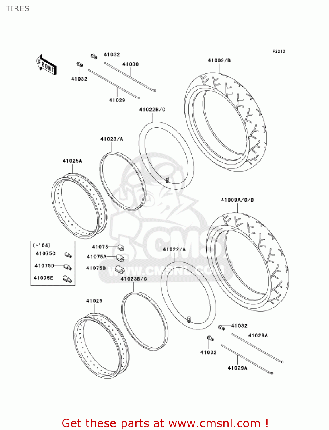 TIRES VN1500R4 VULCAN 1500 DRIFTER 2004 USA CALIFORNIA