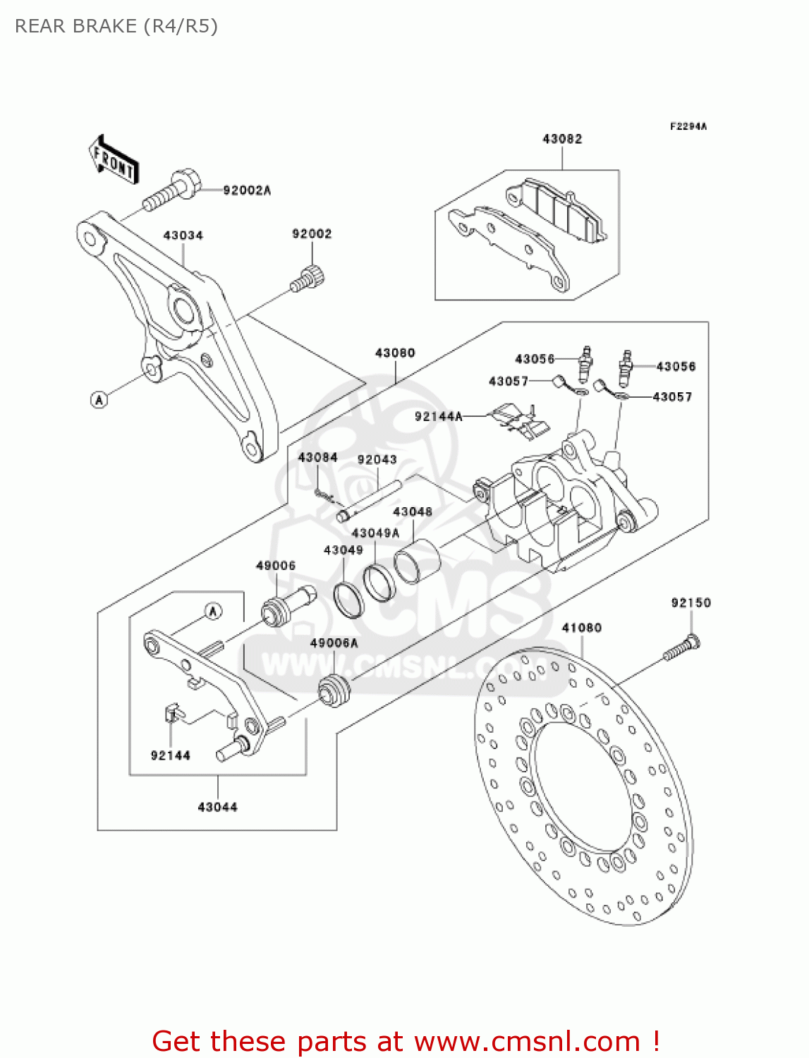 REAR BRAKE (R4/R5) VN1500R4 VULCAN 1500 DRIFTER 2004 USA CALIFORNIA