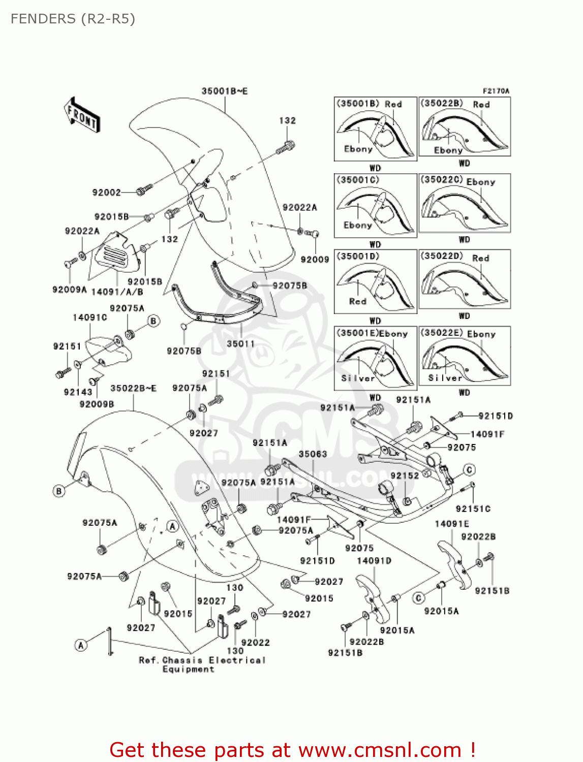 FENDERS (R2-R5) VN1500R4 VULCAN 1500 DRIFTER 2004 USA CALIFORNIA