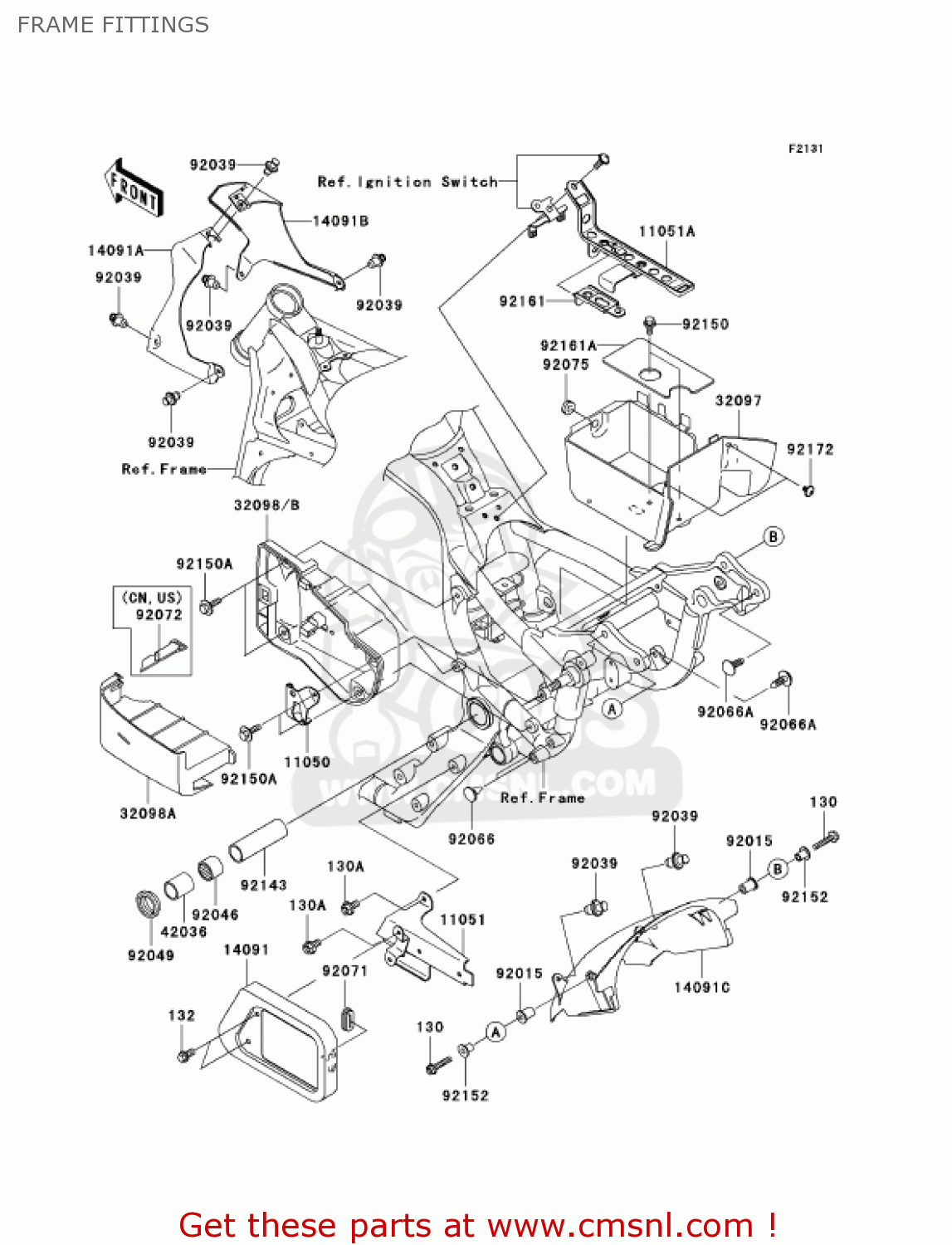 FRAME FITTINGS VN1500R4 VULCAN 1500 DRIFTER 2004 USA CALIFORNIA