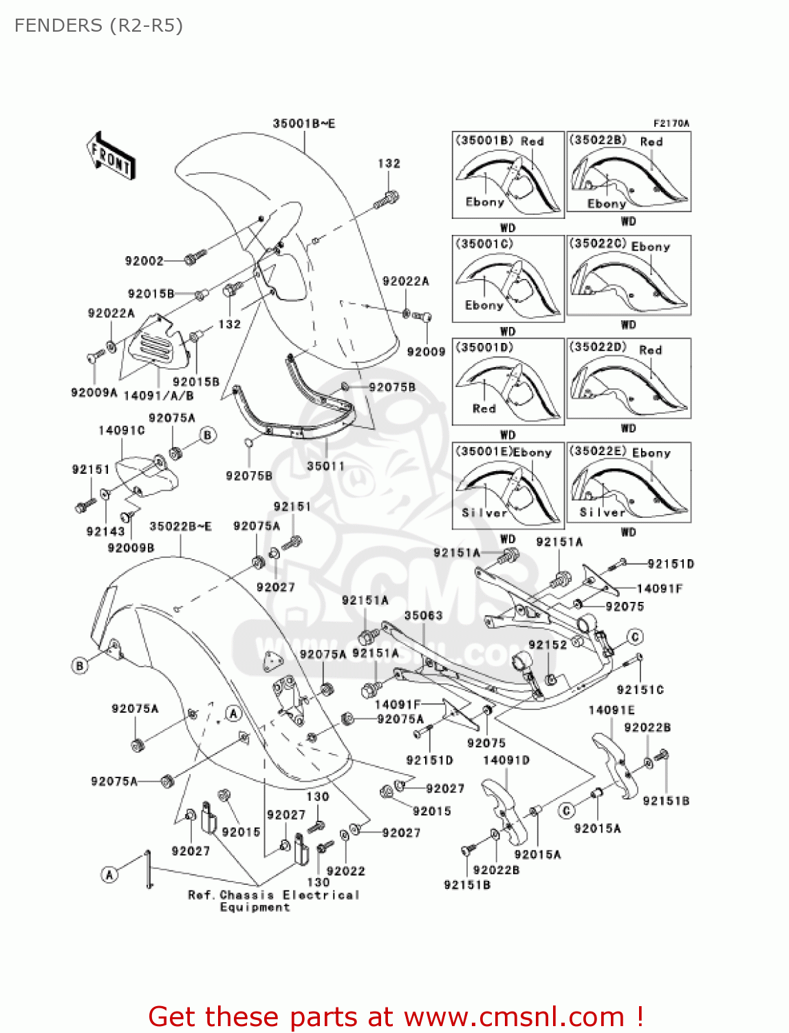 FENDERS (R2-R5) VN1500R5 VULCAN 1500 DRIFTER 2005 USA CALIFORNIA