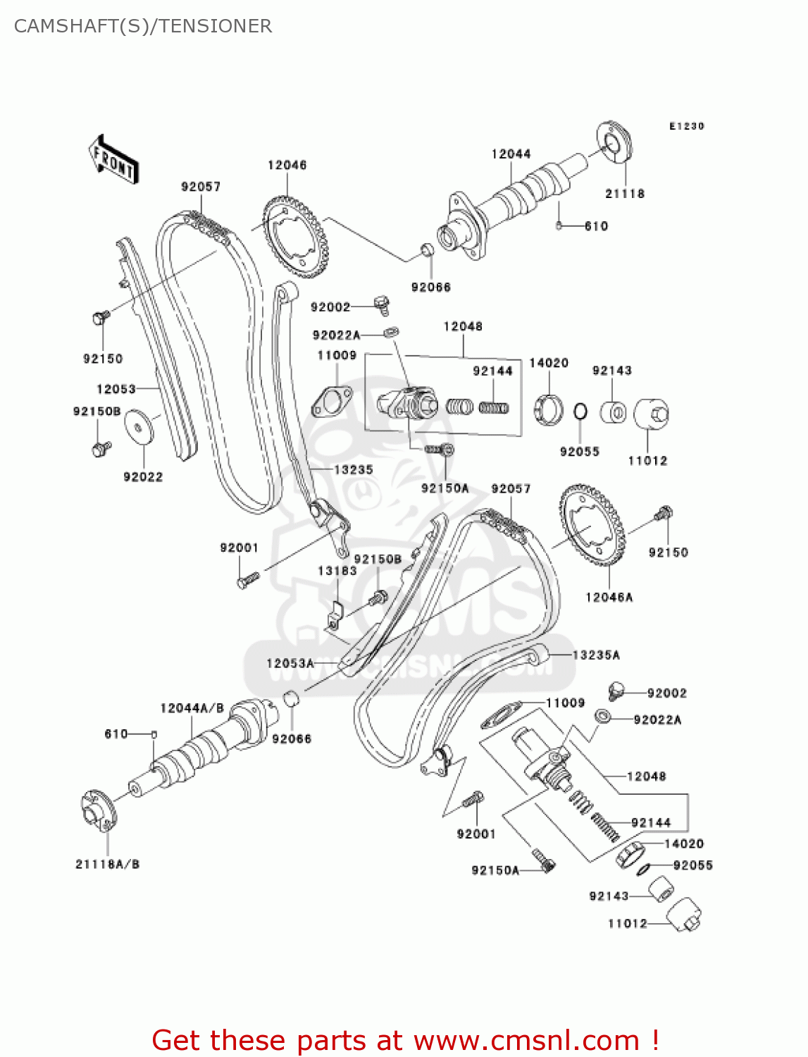 CAMSHAFT(S)/TENSIONER VN1500R5 VULCAN 1500 DRIFTER 2005 USA CALIFORNIA