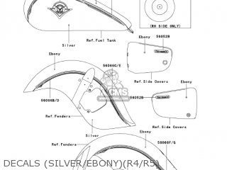 DECALS (SILVER/EBONY)(R4/R5) - VN1500R5 VULCAN 1500 DRIFTER 2005 USA CALIFORNIA