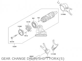 GEAR CHANGE DRUM/SHIFT FORK(S) - VN1500R5 VULCAN 1500 DRIFTER 2005 USA CALIFORNIA