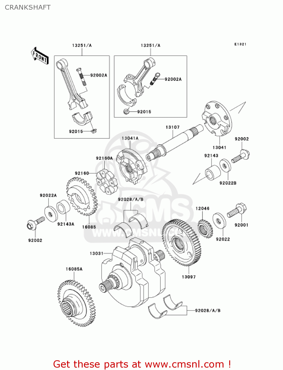 CRANKSHAFT VN1500T6F VULCAN 1500 CLASSIC 2006 USA CALIFORNIA CANADA