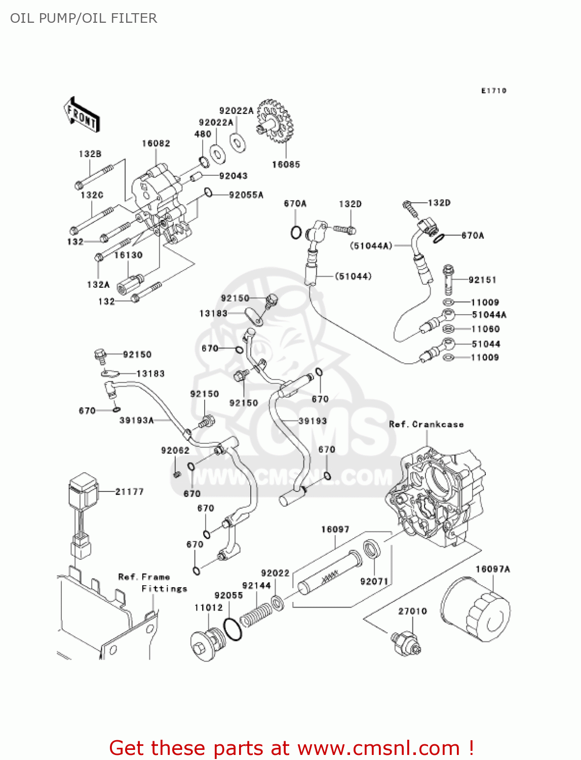 OIL PUMP/OIL FILTER VN1500T6F VULCAN 1500 CLASSIC 2006 USA CALIFORNIA CANADA