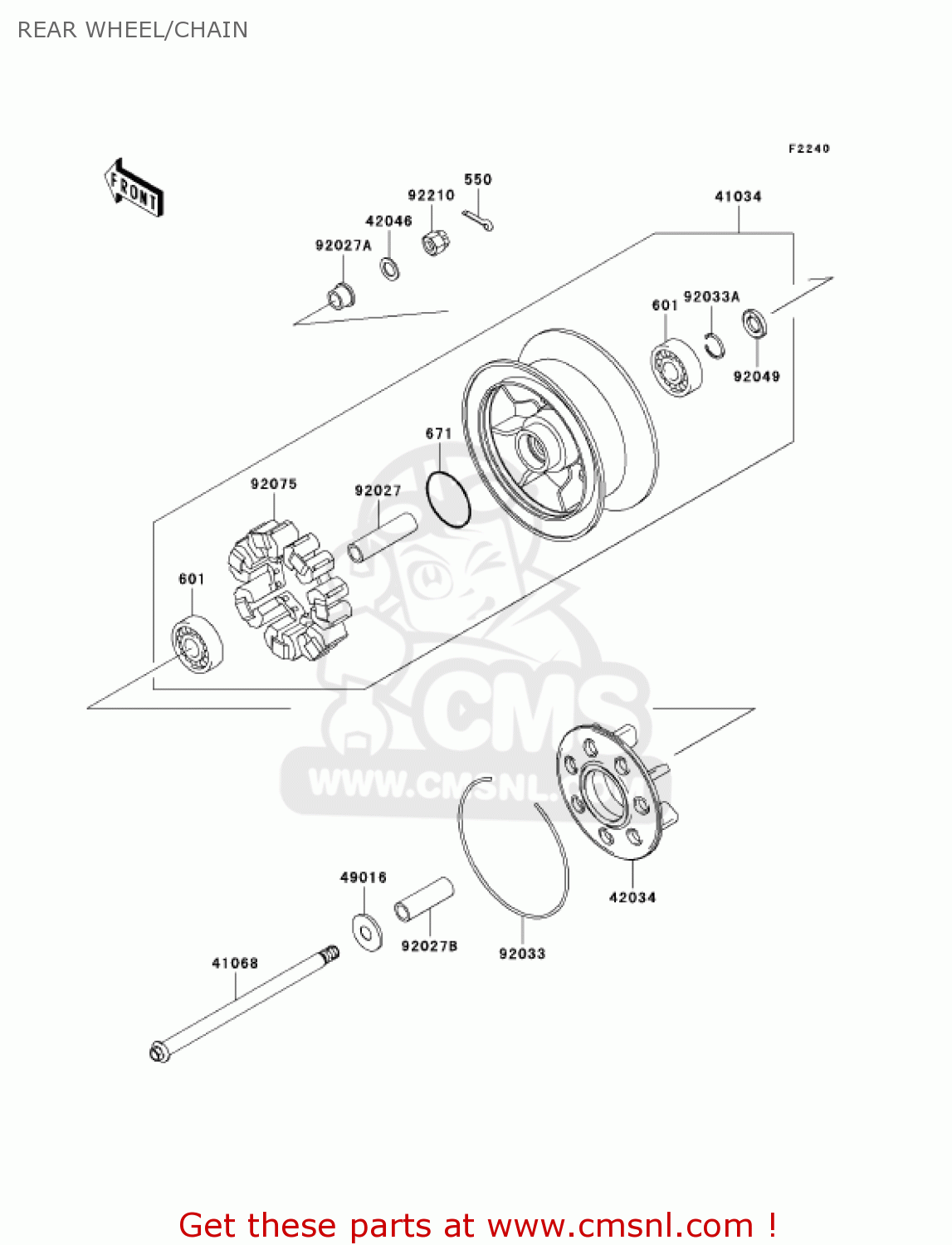 REAR WHEEL/CHAIN VN1500T6F VULCAN 1500 CLASSIC 2006 USA CALIFORNIA CANADA