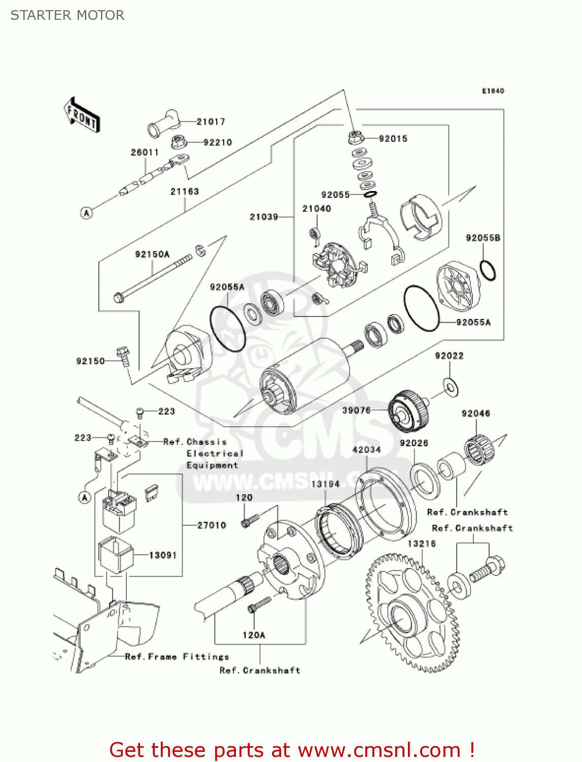 STARTER MOTOR VN1500T6F VULCAN 1500 CLASSIC 2006 USA CALIFORNIA CANADA