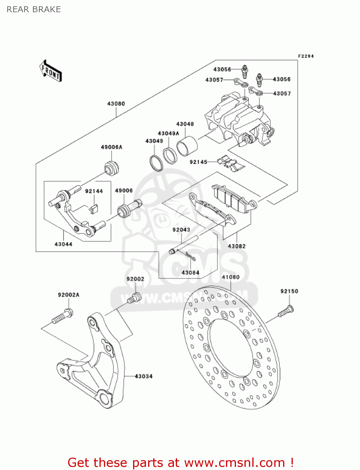 REAR BRAKE VN1500T6F VULCAN 1500 CLASSIC 2006 USA CALIFORNIA CANADA