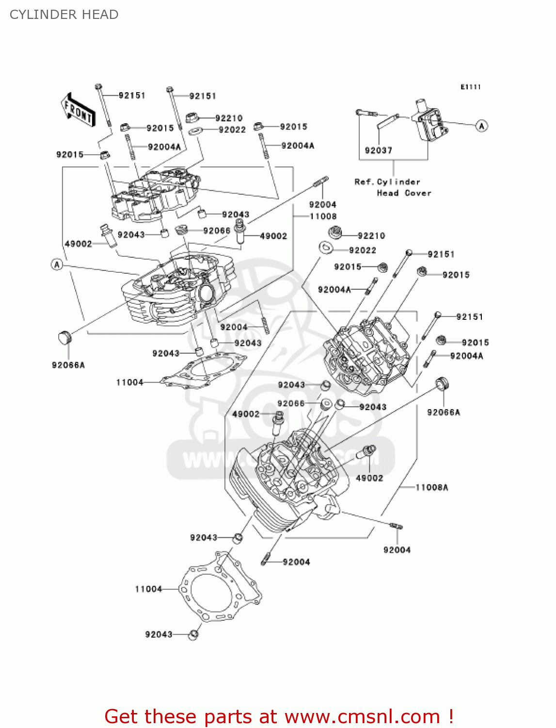 CYLINDER HEAD VN1500T6F VULCAN 1500 CLASSIC 2006 USA CALIFORNIA CANADA