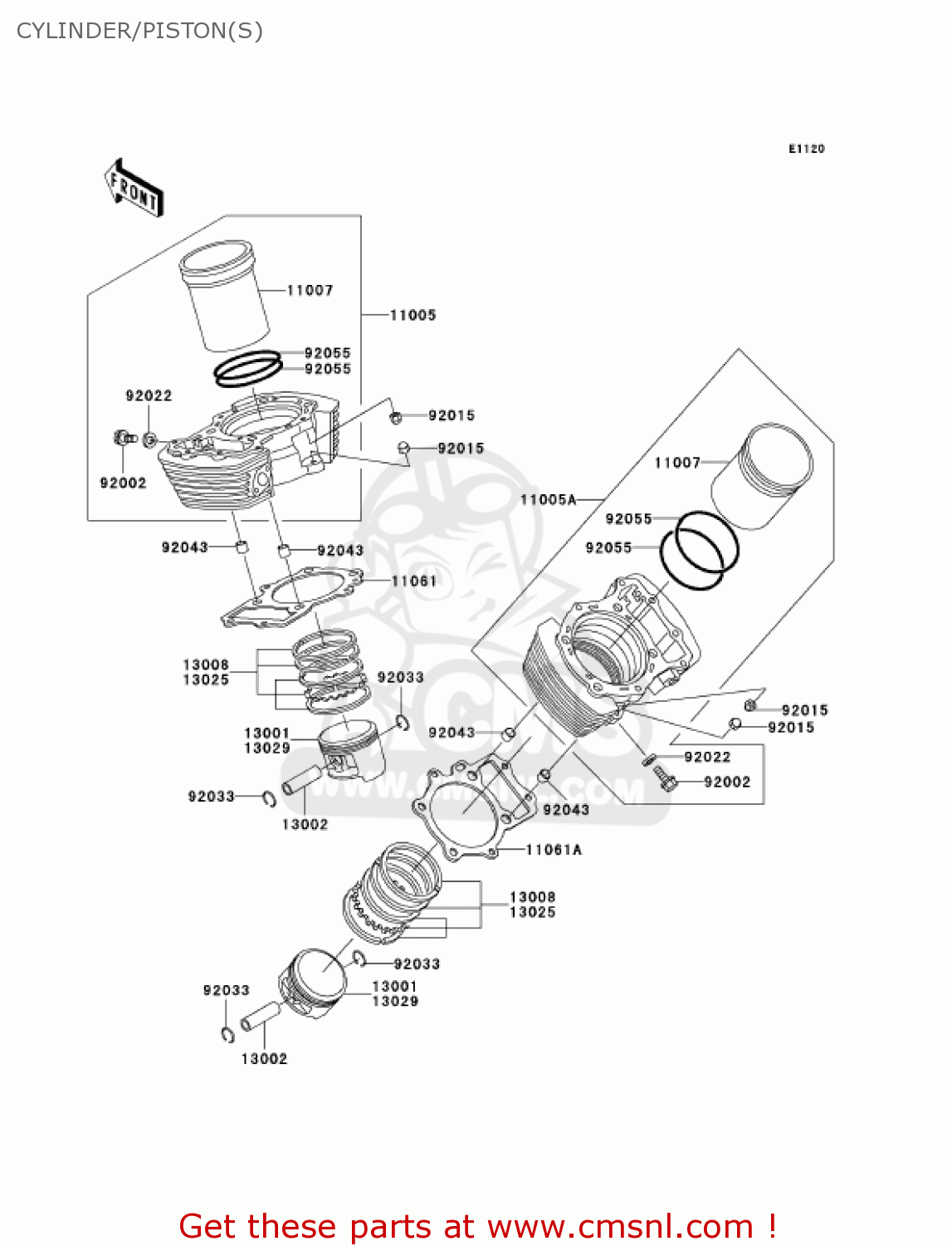 CYLINDER/PISTON(S) VN1500T6F VULCAN 1500 CLASSIC 2006 USA CALIFORNIA CANADA