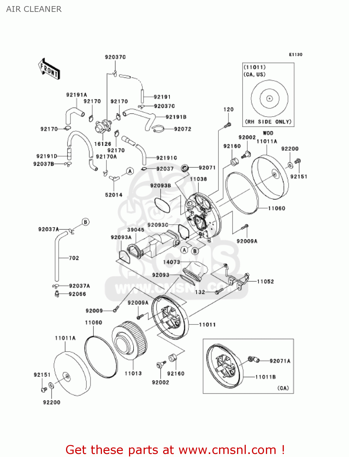 AIR CLEANER VN1500T6F VULCAN 1500 CLASSIC 2006 USA CALIFORNIA CANADA