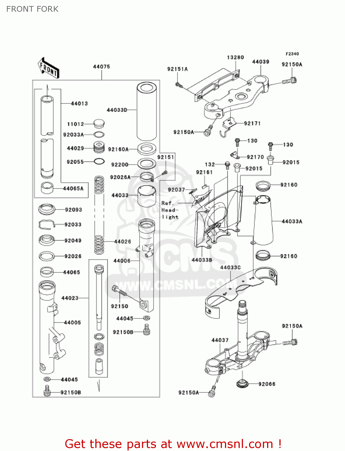 FRONT FORK VN1500T6F VULCAN 1500 CLASSIC 2006 USA CALIFORNIA CANADA