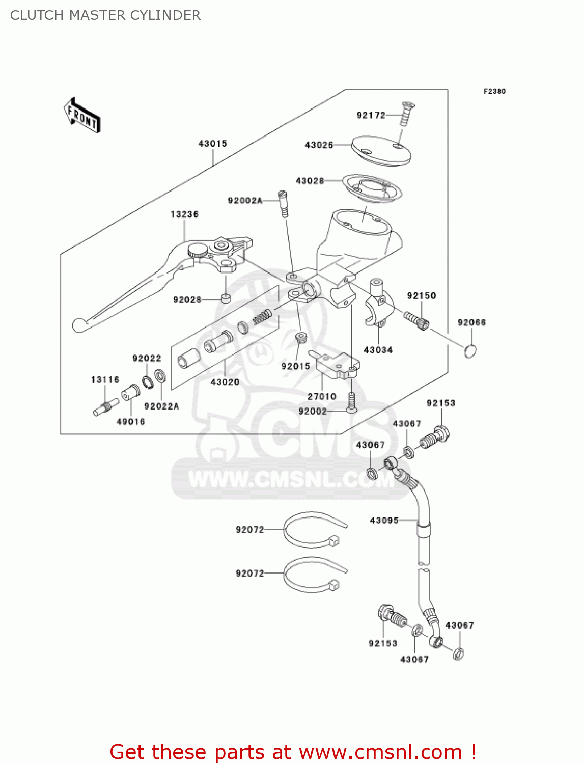 CLUTCH MASTER CYLINDER VN1500T6F VULCAN 1500 CLASSIC 2006 USA CALIFORNIA CANADA