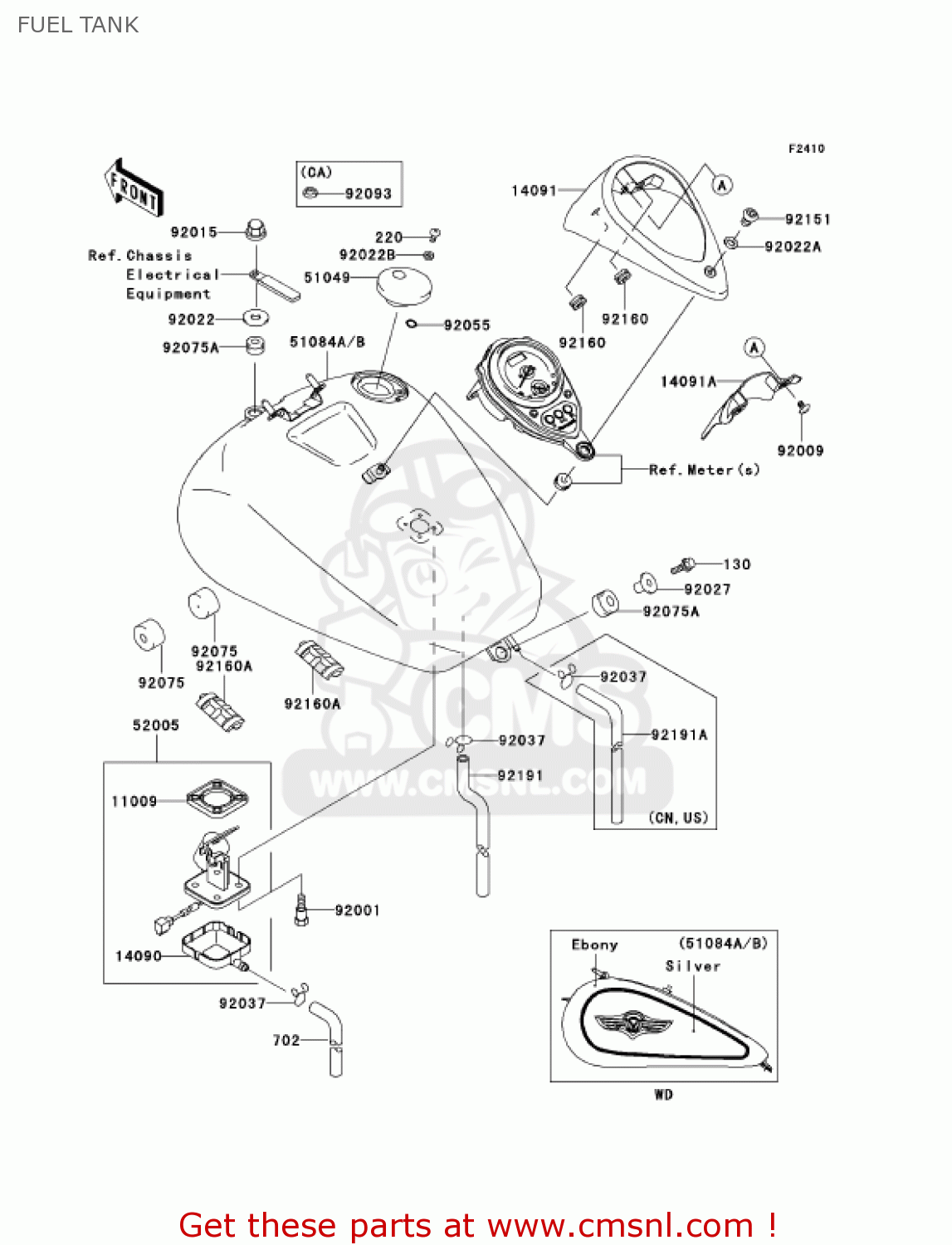 FUEL TANK VN1500T6F VULCAN 1500 CLASSIC 2006 USA CALIFORNIA CANADA