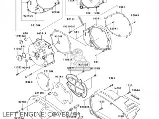 LEFT ENGINE COVER(S) - VN1500T6F VULCAN 1500 CLASSIC 2006 USA CALIFORNIA CANADA