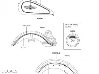 DECALS - VN1500T6F VULCAN 1500 CLASSIC 2006 USA CALIFORNIA CANADA