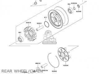 REAR WHEEL/CHAIN - VN1500T6F VULCAN 1500 CLASSIC 2006 USA CALIFORNIA CANADA