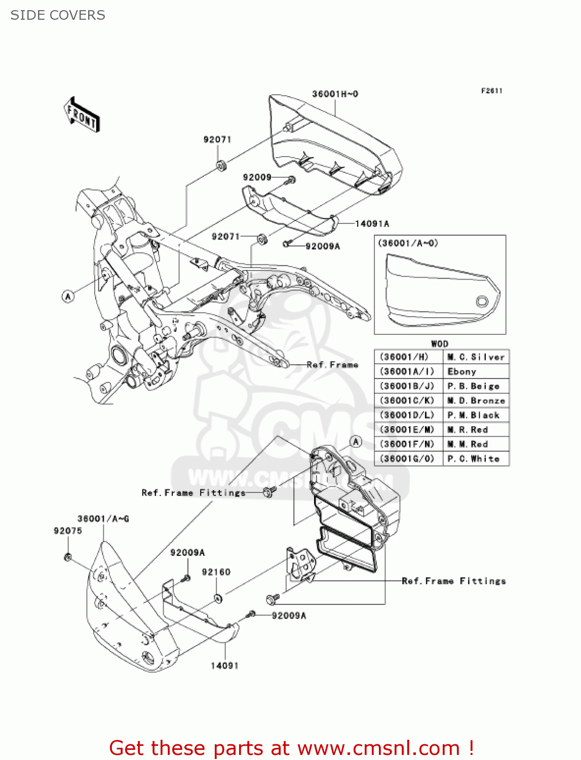 SIDE COVERS VN1600A1 VULCAN 1600 CLASSIC 2003 USA CALIFORNIA CANADA