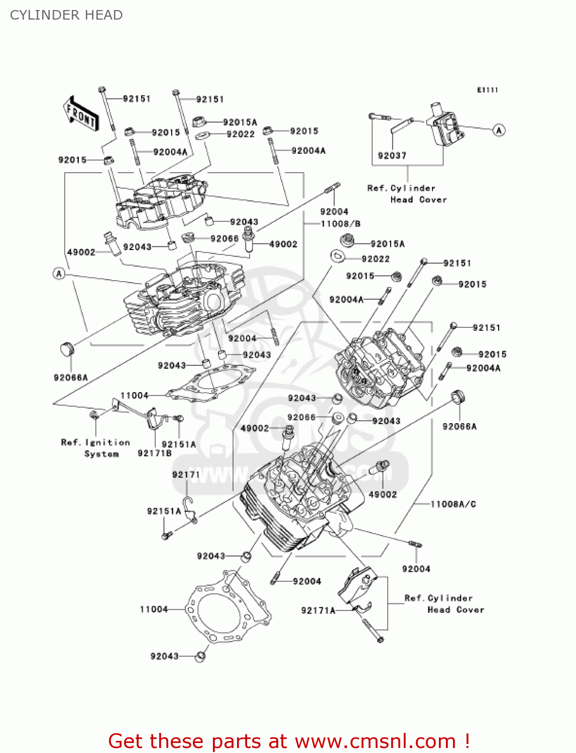 CYLINDER HEAD VN1600A1 VULCAN 1600 CLASSIC 2003 USA CALIFORNIA CANADA
