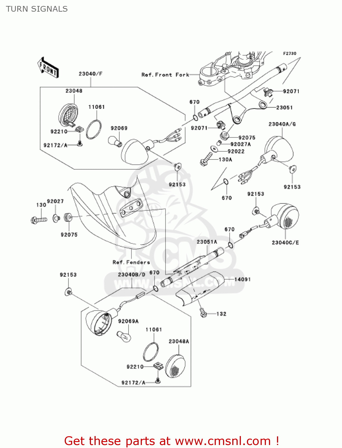 TURN SIGNALS VN1600A1 VULCAN 1600 CLASSIC 2003 USA CALIFORNIA CANADA