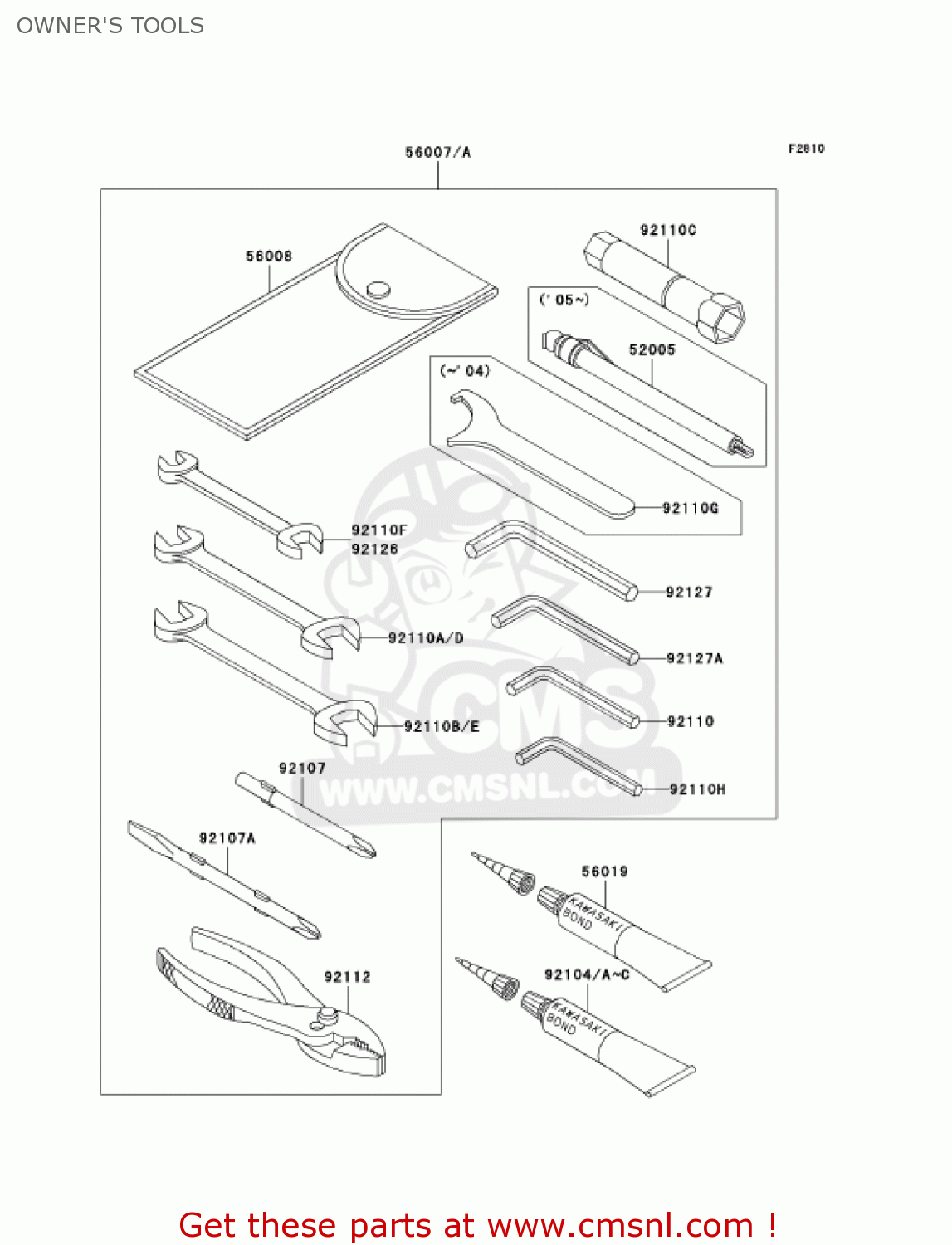OWNER'S TOOLS VN1600A1 VULCAN 1600 CLASSIC 2003 USA CALIFORNIA CANADA