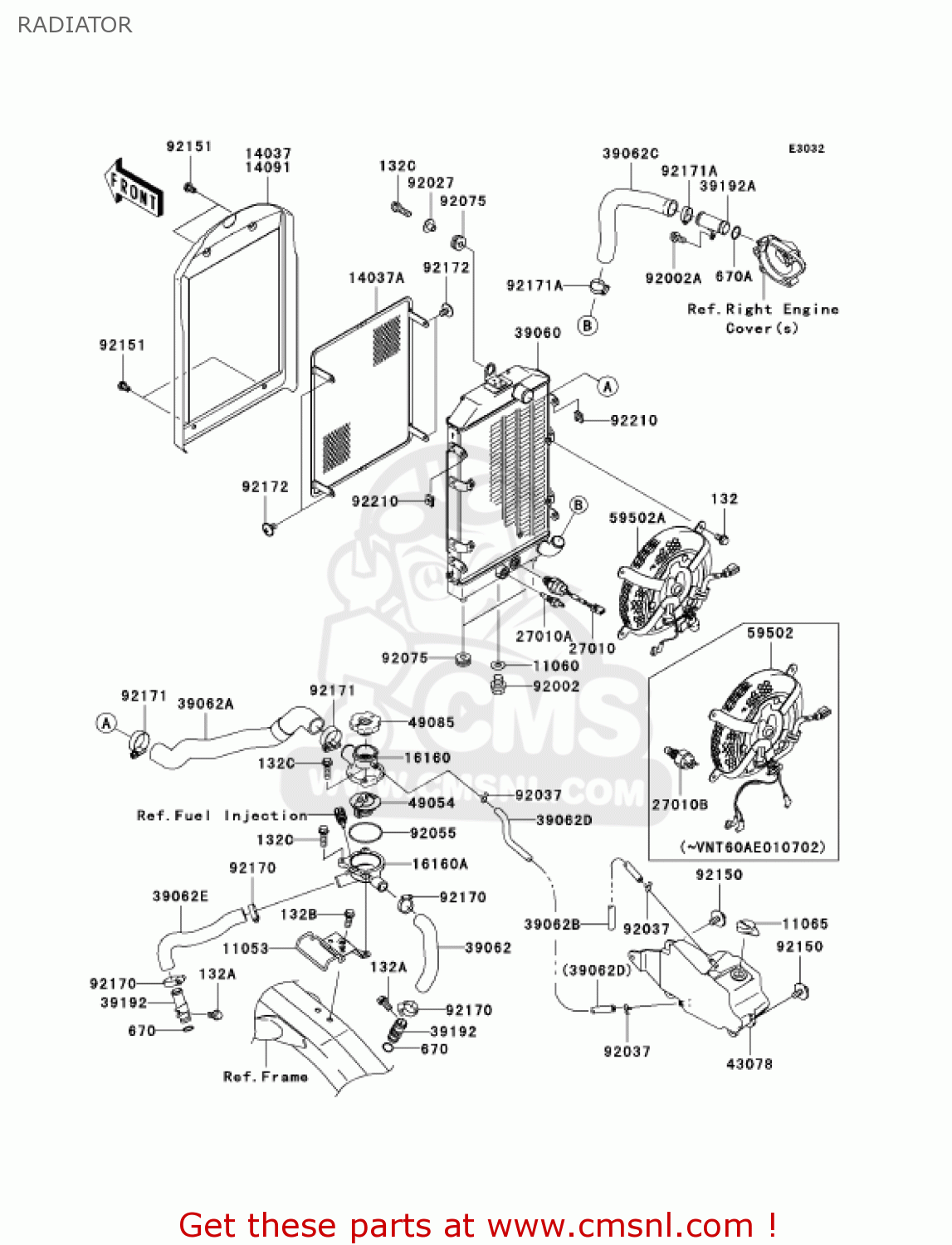 RADIATOR VN1600A1 VULCAN 1600 CLASSIC 2003 USA CALIFORNIA CANADA