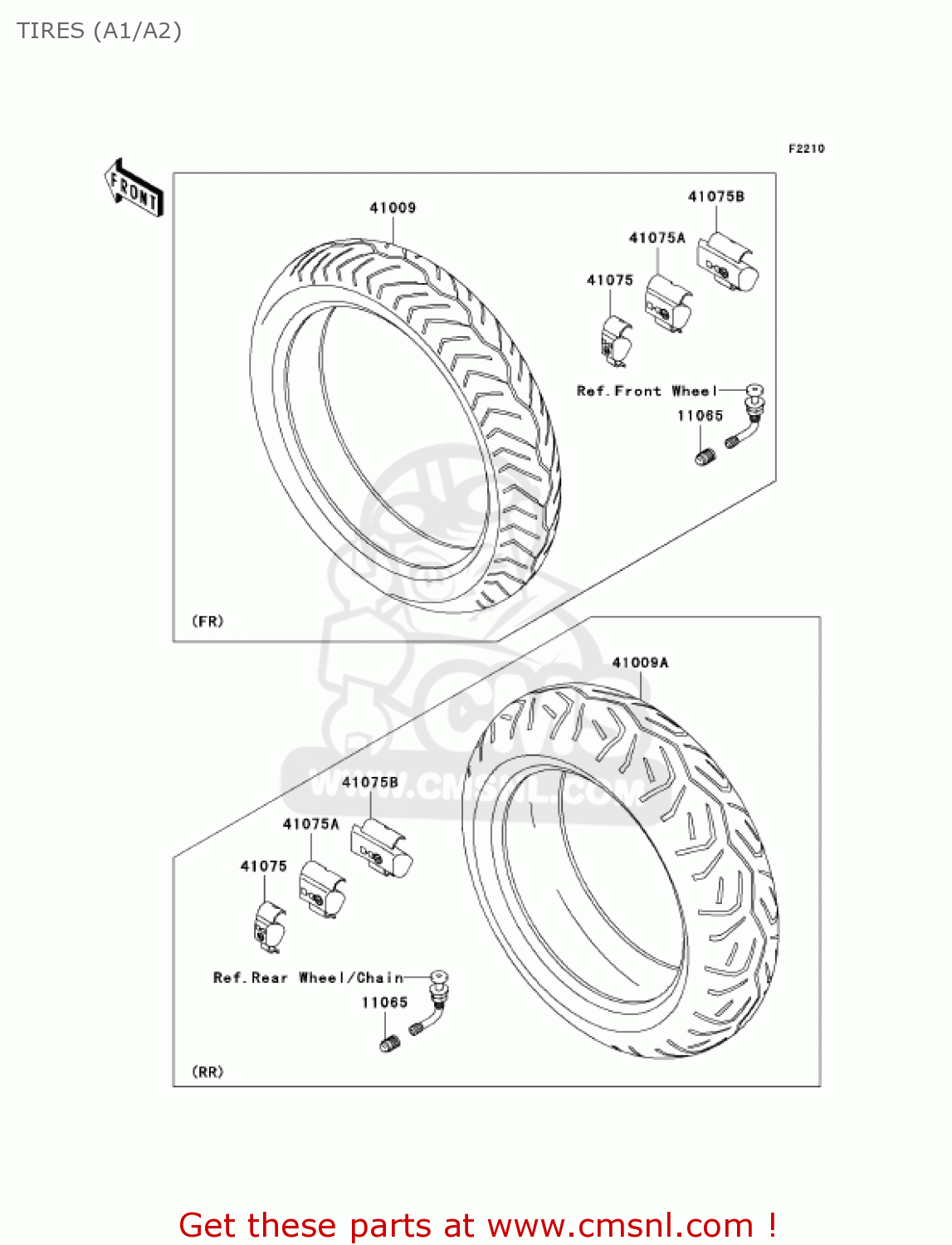 TIRES (A1/A2) VN1600A1 VULCAN 1600 CLASSIC 2003 USA CALIFORNIA CANADA
