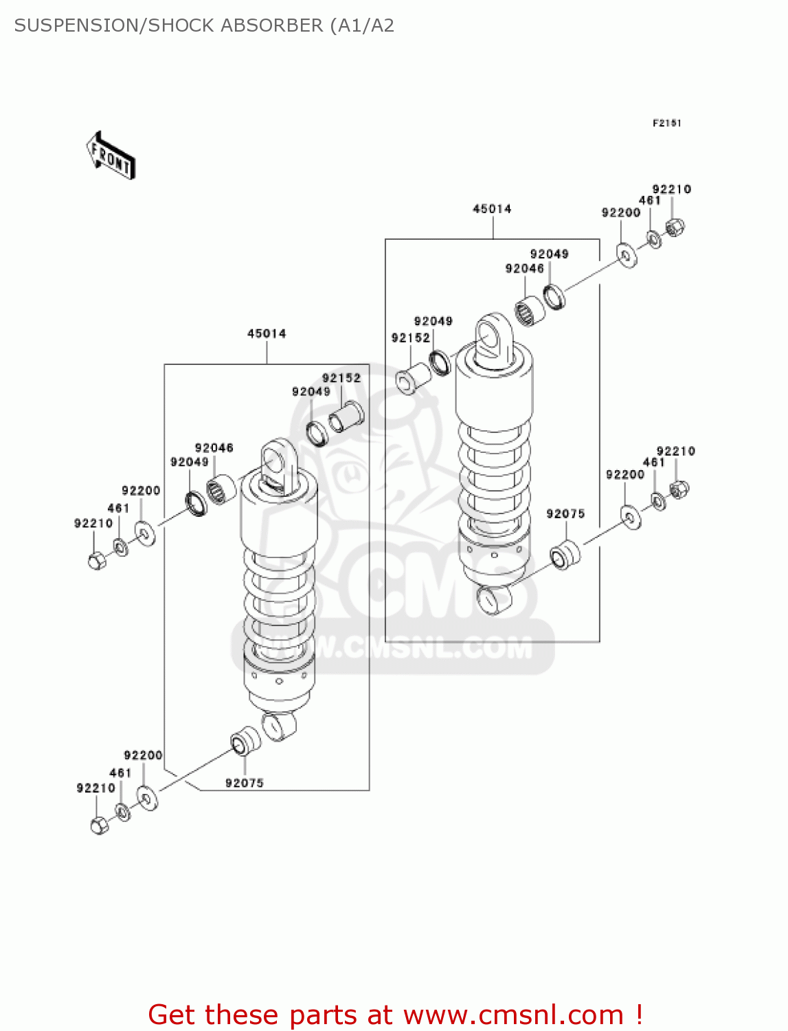 SUSPENSION/SHOCK ABSORBER (A1/A2 VN1600A1 VULCAN 1600 CLASSIC 2003 USA CALIFORNIA CANADA