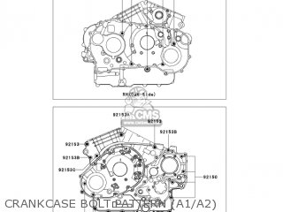 CRANKCASE BOLT PATTERN (A1/A2) - VN1600A1 VULCAN 1600 CLASSIC 2003 USA CALIFORNIA CANADA