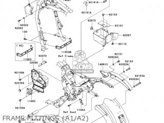 FRAME FITTINGS (A1/A2) - VN1600A1 VULCAN 1600 CLASSIC 2003 USA CALIFORNIA CANADA