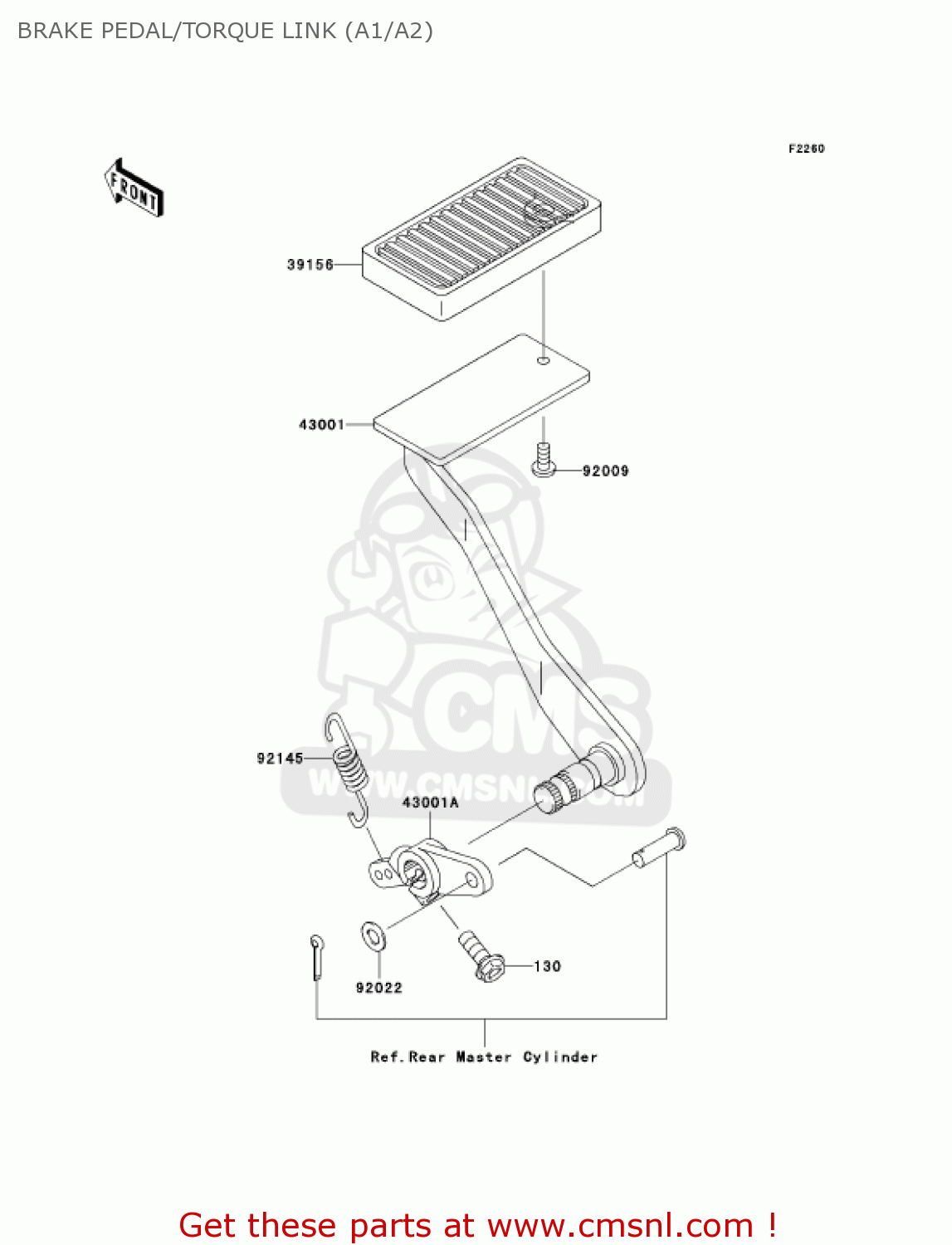 BRAKE PEDAL/TORQUE LINK (A1/A2) VN1600A2 VULCAN 1600 CLASSIC 2004 USA CALIFORNIA CANADA