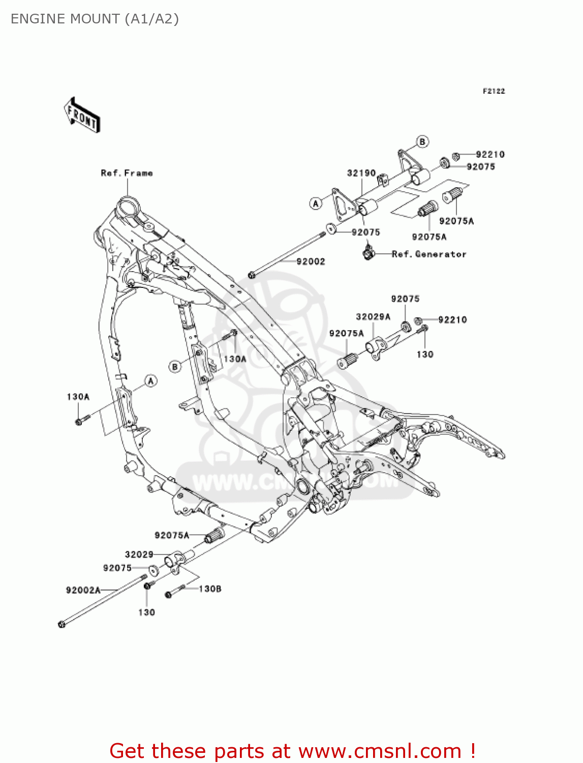 ENGINE MOUNT (A1/A2) VN1600A2 VULCAN 1600 CLASSIC 2004 USA CALIFORNIA CANADA