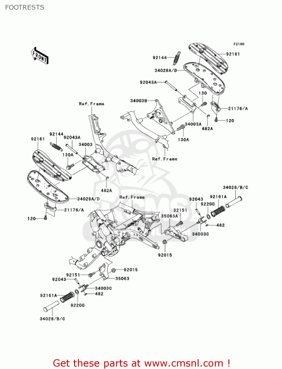 FOOTRESTS VN1600A2 VULCAN 1600 CLASSIC 2004 USA CALIFORNIA CANADA