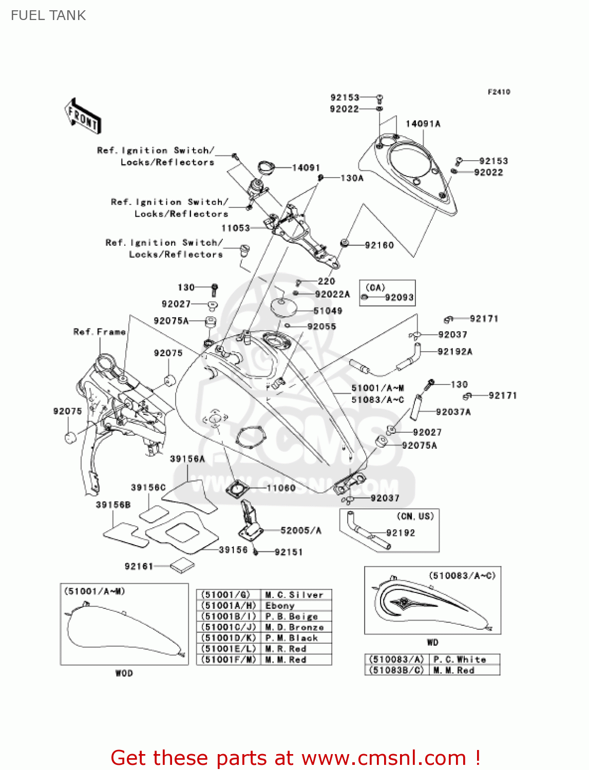 FUEL TANK VN1600A2 VULCAN 1600 CLASSIC 2004 USA CALIFORNIA CANADA
