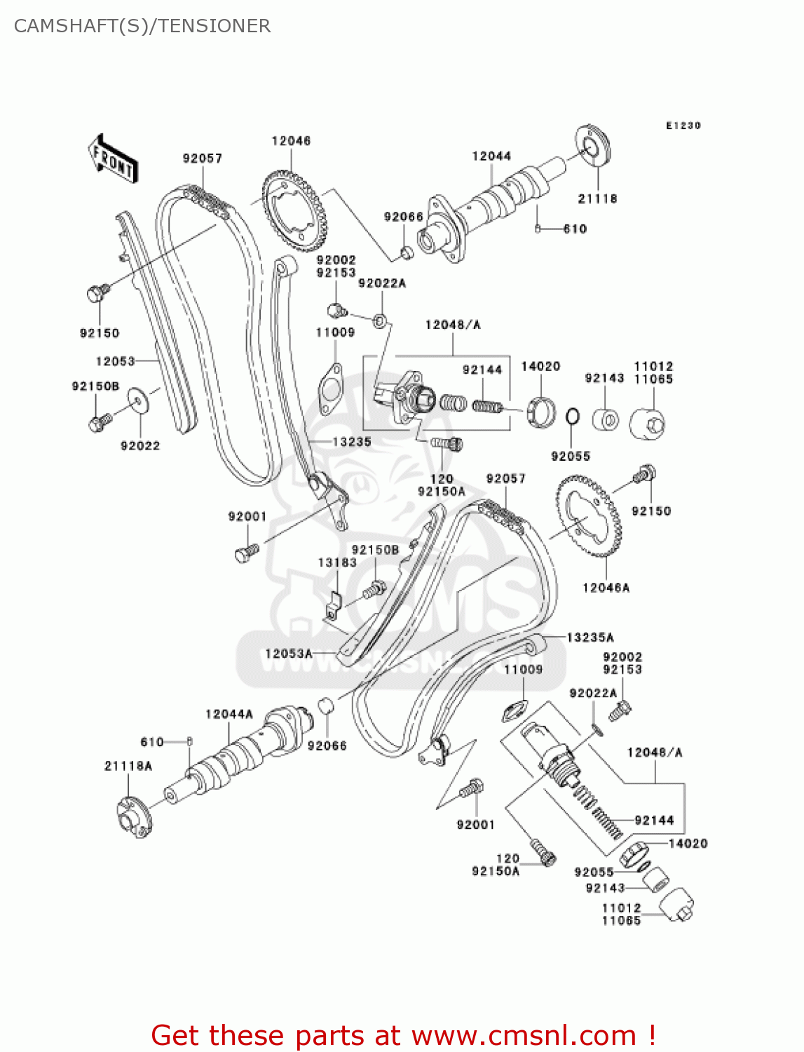 CAMSHAFT(S)/TENSIONER VN1600A2 VULCAN 1600 CLASSIC 2004 USA CALIFORNIA CANADA