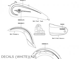 DECALS (WHITE)(A2) - VN1600A2 VULCAN 1600 CLASSIC 2004 USA CALIFORNIA CANADA