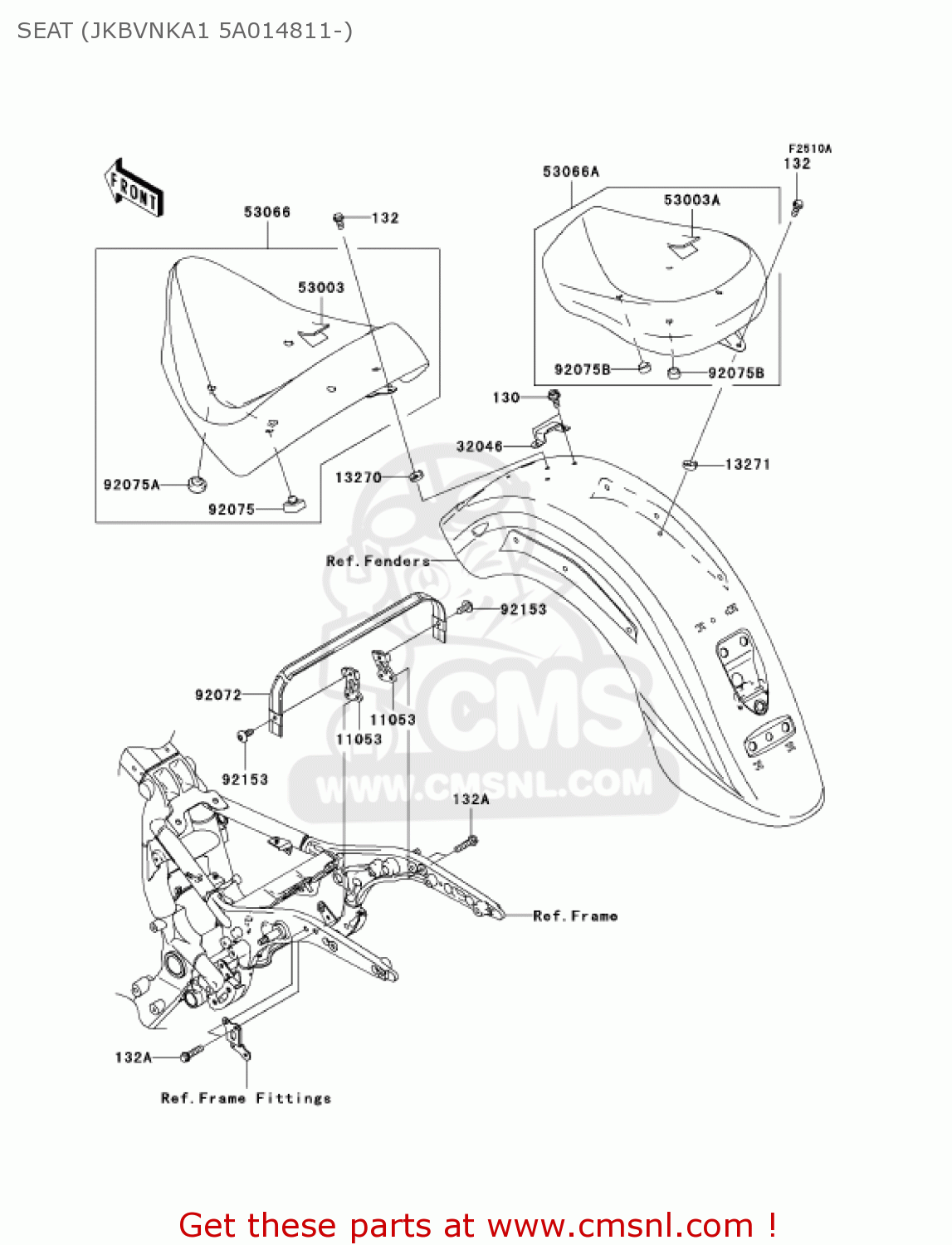 SEAT (JKBVNKA1 5A014811-) VN1600A3 VULCAN 1600 CLASSIC 2005 USA CALIFORNIA CANADA